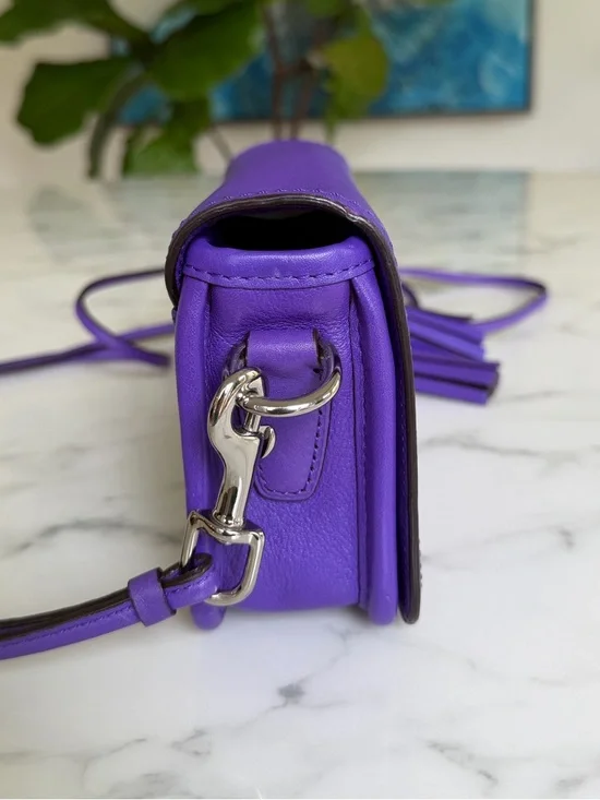 Coach Legacy Leather Penny Shoulder Crossbody Bag 19914 Ultraviolet Purple - Picture 5 of 15